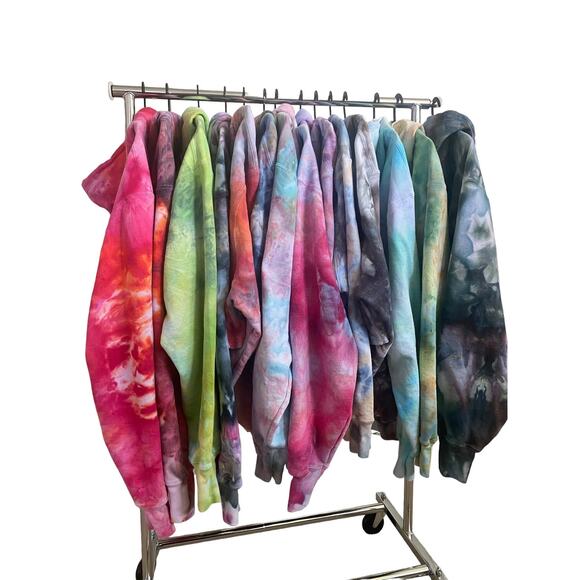 GBY Ice Dye Champion Reverse Weave Cropped Hoodie - Picture 6 of 7